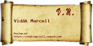 Vidák Marcell névjegykártya